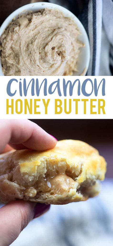 Cinnamon Honey Butter - just like from the steak house! Top your biscuits, waffles, pancakes, and rolls with this simple honey butter! #recipe #copycatrecipe Flavored Butter Recipes, Honey Butter Recipe, Cinnamon Honey Butter, Flavored Butter, Honey Butter, Honey And Cinnamon, Butter Recipe, Nutrition Recipes, Cheddar