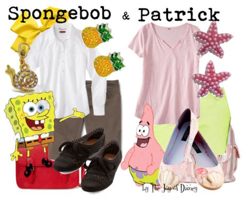 Non-Disney Outfits inspired by Spongebob and Patrick !! Spongebob Fashion, Spongebob Outfit, Universal Studios Outfit, Disney Themed Outfits, Spongebob Patrick, Disneyland Outfits, Character Inspired Outfits, Disney Inspired Outfits, Casual Cosplay