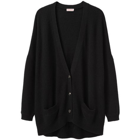 Organic by John Patrick Oversized Cardigan ($270) ❤ liked on Polyvore featuring tops, cardigans, outerwear, sweaters, black top, slim fit cardigan, oversized cardigan, ribbed cardigan and thick cardigan Oversized Black Cardigan, Oversized Black Sweater, Thick Cardigan, Slouchy Cardigan, Three Quarter Sleeve Tops, Winter Fashion Outfits Casual, Loose Cardigan, Fitted Cardigan, V Neck Top