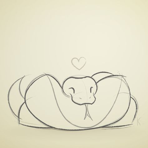 Python sketch by Karianne Hutchinson Illustration vector illustrator art design snake snek danger noodle ball python boa pet snake sleeping sleepy love heart drawing sniffing tongue hoop snoot Cute Little Animals Drawings, Python Sketch, Bored Jar, Snake Drawing, Snake Wallpaper, Attic Room, Snake Art, Illustrator Art, Cute Doodles Drawings