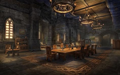 Fantasy Training Room, Fantasy Art Interior, Medieval Castle Concept Art, Interior Concept Art, Castle Rooms, The Great Hall, Chateau Medieval, Fantasy Rooms, Castle Aesthetic