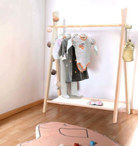 Childrens Clothes Rail Coat Rack Kids Wooden Hanging Dress Up Wardrobe Storage 5060575072104 | eBay Wooden Clothes Rack, Dress Up Wardrobe, Dress Up Storage, Hanging Wardrobe, Homemade Ideas, Hanging Coat Rack, Wooden Wardrobe, Girls Dress Up, Clothes Rail