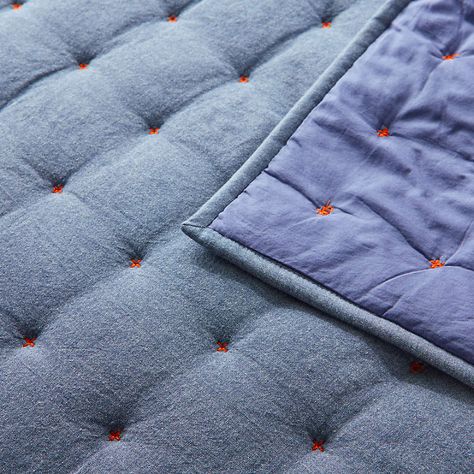 Chambray Grey Full/Queen Quilt + Reviews | Crate and Barrel Kids Sheet Sets, Kids Sheets, Blue Bedding Sets, Kids Pillow Cases, Cotton Baby Blankets, Blue Palette, Kid's Bedroom, Quilted Duvet Cover