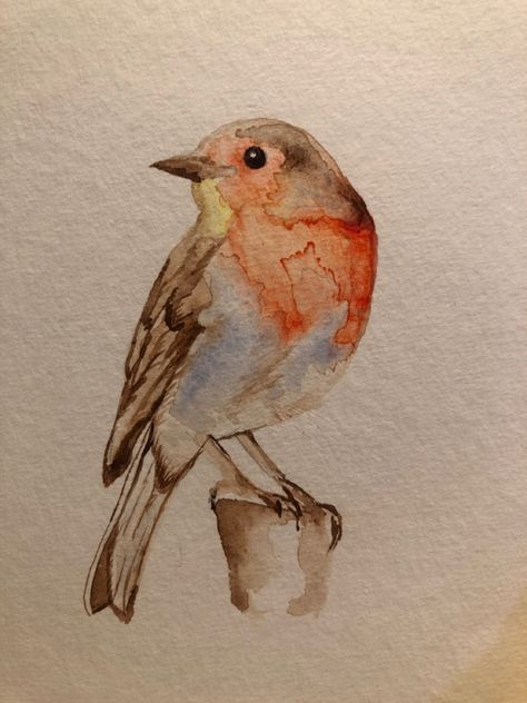 #watercolour #bird #painting Robin Watercolour Painting, Robin Watercolour, Watercolour Robin, Watercolour Birds, Christmas Cars, Watercolour Bird, Drawing Birds, Postcard Ideas, Gcse Art Sketchbook