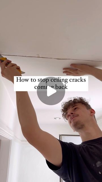 David Williams on Instagram: "Movement is usually the cause of persistent cracks in ceilings. Simply filling over the crack isn’t going to work no matter what filler you use. Follow these steps for a permanent repair. ⬇️

• Rake out the crack using a knife or scraper. 
• screw up the boards either side of the crack with plasterboard screws. 
• dampen down / seal the crack
• Fill and apply mesh tape 
• skim a tight coat of filler over the mesh tape allow to dry. 
• Apply a second coat of filler going wider than the first coat to blend into the ceiling. 
• lightly sand down, prime and paint. 

#paintinganddecorating #painting #decorating #painter #interiordesign #decorator #paintersofinstagram #homedecor #painteranddecorator #decor #paint #paintlife #dulux #painters #paintinganddecoratingser Repair Ceilings, David Williams, Drywall Ceiling, Cracked Wall, Plaster Ceiling, Painter And Decorator, Simply Filling, Painting Contractors, Screwed Up