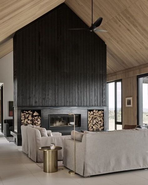 10 pins: Pinterest inspiration Scandinavian Fireplace With Built Ins, Scandinavian Chalet Interior, Modern Cabin Fireplace, Contemporary Mountain Home Interiors, Mountain Modern Bedroom, Scandinavian Cabin Interior, Scandinavian Cabin, Sky Ranch, Mountain Modern Home