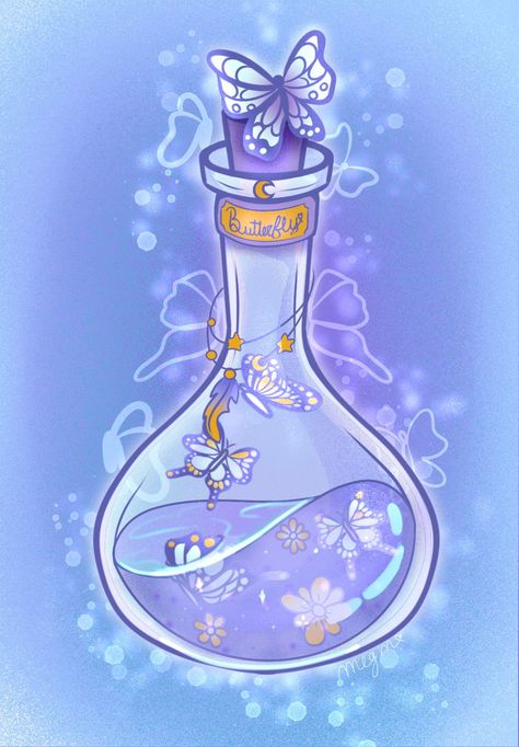 Aesthetic Potion Bottle Drawing, Magic Jar Drawing, How To Draw Liquid In A Bottle, Jar Drawing Aesthetic, Magic Potion Drawing, Potions Drawing, Magic Potion Illustration, Potion Bottle Art, Potions Aesthetic