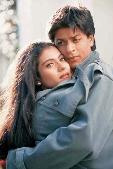 Best Couple Bollywood Vintage, Shahrukh Khan And Kajol, Bollywood Love, Srk Movies, Vintage Bollywood Aesthetic, 90s Bollywood Aesthetic, Bollywood Funny, Desi Love, Bollywood Posters