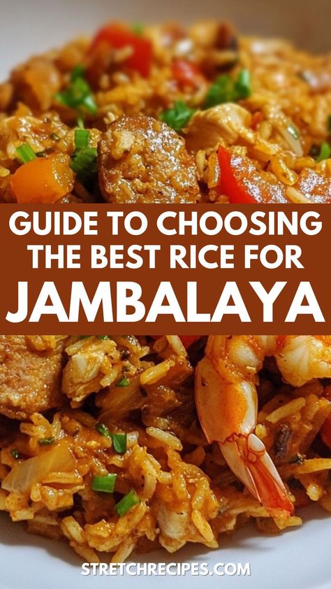 Which rice is best for your jambalaya: long-grain or short-grain? From Basmati to Louisiana long grain, plus essential cooking tips, you'll master easy jambalaya rice in no time. Save this for later and check out the blog for the complete guide! Easy Basmati Rice Recipes, Basmati Rice In Instant Pot, Basmati Rice Instant Pot, Basmati Rice Recipes Easy, Basmati Fried Rice, Rice Stove Top, Dirty Rice Recipes, Louisiana Fried Chicken, How To Make Jambalaya