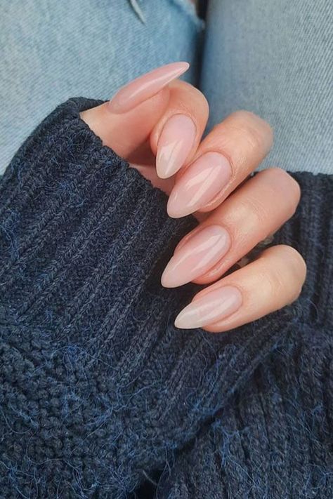 Long Natural Nails, Bridesmaids Nails, Nude Nail Polish, Cute Simple Nails, Nude Nail Designs, Transparent Nails, Almond Shape Nails, Classic Nails, Healthy Nails