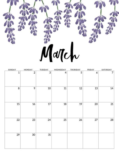 March Free Printable Calendar 2020 - Floral. Watercolor Flower design style calendar. Monthly calendar pages. Cute office or desk organization. #papertraildesign #calendar #floralcalendar #2020 #2020calendar #floral2020calendar March Calendar, Printable Calendar 2020, Calendar March, To Do Planner, Trail Design, Blank Calendar Template, Cute Calendar, Calendar Monthly, Monthly Calendar Template