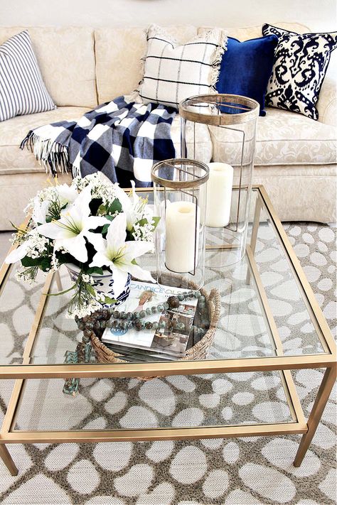 Coffee Table Makeover - Details - Details - A Stroll Thru Life Glass Top Coffee Table Makeover, Cheap Rustic Decor, Coffee Table Makeover, Budget Decorating, Room Coffee Table, Simple Coffee Table, Home Coffee Tables, European Home Decor, Simple Furniture