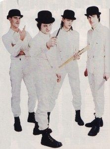 clockwork orange... black wig, bowler cap... where do I find a white jumpsuit? Clockwork Orange Costume, Orange Costume, Halloween Parejas, White Suspenders, Mountain Hat, Rock Star Party, Clockwork Orange, Easy Costumes, Derby Hat