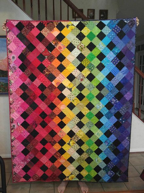 Bargello Quilt Patterns, Rainbow Quilts, Watercolor Quilt, Bargello Quilt, Bright Quilts, Colorful Quilt, Pattern Rainbow, White Quilts, Scandinavian Pattern