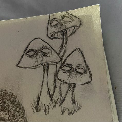 Cool Designs To Draw Pattern Doodles, Derpy Drawings, Drawing Ideas Weird, Mushrooms Drawings, Weird Core Art, Eye Mushroom, Magic Runes, Weird Drawings, Creepy Drawings