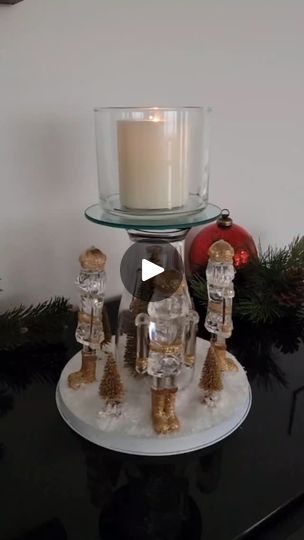 400 reactions · 81 shares | DIY Christmas Candle holder. 
.
#dollartreediy #Christmasdiy #christmascandleholder #candleholder #candlediy #dollartreecrafts #christmasdecordiy #Christmas | Sandra Figueiredo Christmas Candles Holders, Candle Stand Diy, Christmas Candle Holders Diy, Christmas Candleholders, Diy Christmas Deco, Christmas Carousel, Christmas Candles Diy, Christmas Candle Holder, Christmas Tree Candle Holder