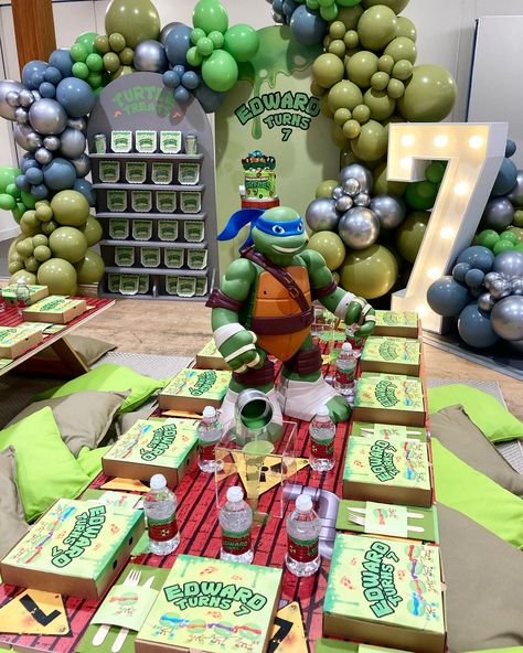 Ninja Turtles Theme 🍕 Cowabunga dude!! Throwback to this awesome set up. Teenage Mutant Ninja Turtles! Used to love these guys when we… | Instagram Ninja Turtle Sleepover Ideas, Teenage Mutant Ninja Turtles Birthday Party Decorations, Turtle Birthday Party Girl, Super Mario 4th Birthday, Ninja Turtle Birthday Decorations, Ninja Turtle Birthday Theme, Ninja Turtles Birthday Party Ideas, Mutant Ninja Turtles Cake, Tea Party Event