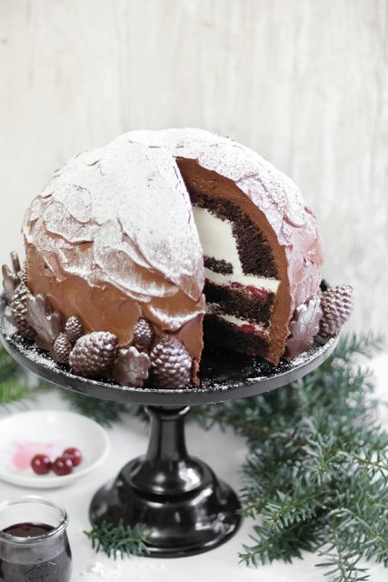 Sprinkle Bakes: Black Forest Dome Cake Dome Cake, Beautiful Chocolate, British Baking, Great British Bake Off, Bake Shop, Homemade Food, Frosting Recipes, On The Top, Black Forest