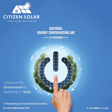 Energy Conservation Poster, National Energy Conservation Day, Renewable Energy Design, Energy Conservation Day, Solar Energy Design, Renewable Energy Resources, Real Estate Marketing Design, Solar Design, Social Media Advertising Design