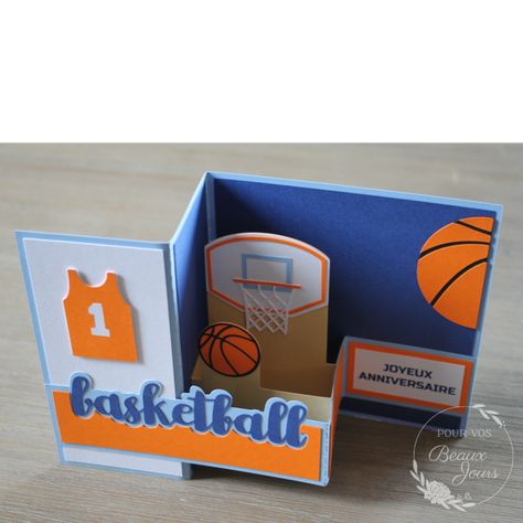 C'est plus qu'une carte ! elle va être la messagère de vos voeux d'anniversaire...elle va être une surprise, un cadeau...elle va être un moment de petit bonheur...carte à pop sur le thème du basket balldim. pliée : 140x140 mmdim. ouverte : 140x70x140 mmpapier mat - grammage 210 gpapier irisé - grammage 210 gfournie avec une enveloppe blanche 165x165 mmretrouvez mes créations personnalisées sur facebook et instagram Z Cards, Diy Gifts For Friends, Paper Cards, Themed Party, Toy Chest, Diy Gifts, Party Themes, Pop Up, Gifts For Friends