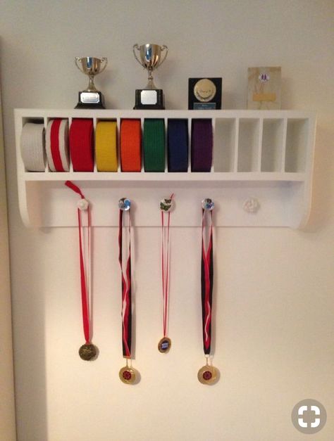 Belt Display Ideas, Martial Arts Belt Rack, Taekwondo Belt Display, Taekwondo Belt, Karate Belt Display, Martial Arts Belt Display, Martial Arts Belt, Jiu Jutsu, Taekwondo Belts