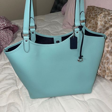 Brand New Never Used, Just Took Off The Plastic, It’s Been In The Dust Bag Since Purchased. Beautiful Teal/Mint Color. Large Tote Style Teal Bag, Coach Tote, Bags Coach, Mint Color, Large Tote, Coach Bags, Cross Body Handbags, Dust Bag, Mint