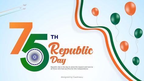 75th-republic-day-with-indian-flag-color-design-on-blue-background 75 Republic Day India, 75th Republic Day, 75th Republic Day India, Indian Flag Colors, Republic Day Photos, Ashoka Chakra, Green Gradient Background, Republic Day Indian, Republic Day India