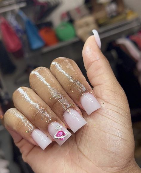 Short Simple Acrylic Nails, Nail Designs With Charms, Acrylic Toes, Short Square Acrylic Nails, Square Acrylic Nails, Simple Nail Designs, Birthday Nails, Prom Nails, Dope Nails