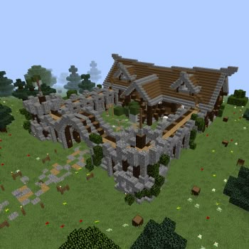 Magic Nordic Barracks - GrabCraft - Your number one source for MineCraft buildings, blueprints, tips, ideas, floorplans! Nordic Minecraft Builds, Viking Style Minecraft Builds, Minecraft Nordic Builds, Viking House Minecraft Tutorial, Minecraft Norse Builds, Viking Longhouse Minecraft, Minecraft Viking Castle, Minecraft Castle Walls, Nordic Houses