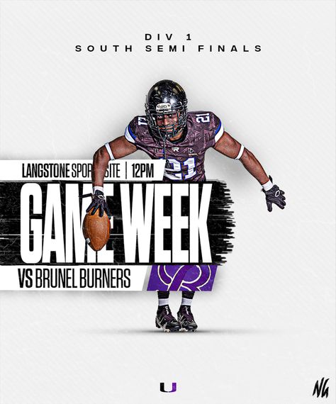 Portsmouth American Football Team Graphic Design Game Week by Me! Game Week Graphic, Football Game Day Graphics, Next Game Football Design, Team Graphic Design, Game Day Post, College Football Gameday Graphics, Game Day Graphics, College Football Schedule Graphic, American Football Poster Design