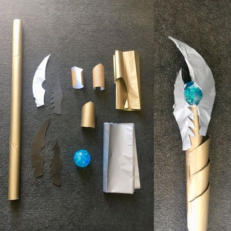 DIY easy Loki Scepter - Household cardboard, craft paper and bouncy ball #loki #diyideas #kids #diy Loki Staff Diy, Diy Loki Scepter, Tesseract Diy, Loki Diy Costume, Diy Tesseract, Lokis Scepter, Marvel Diy Costume, Diy Loki Costume, Marvel Diy Crafts