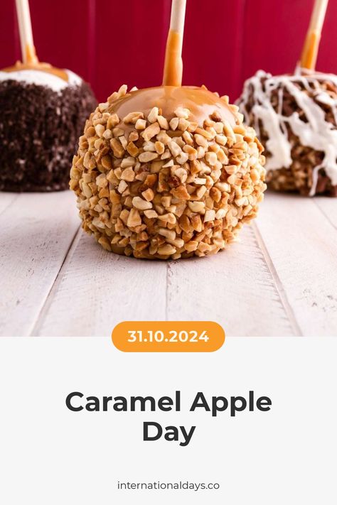 Let's celebrate National Caramel Apple Day on October 31st and thank Dan Walker for creating this delicious autumn treat! Apple Day, Interactive Posts, Fall Treats, Caramel Apple, October 31, Let's Celebrate, Not Enough, The 1950s, Caramel Apples