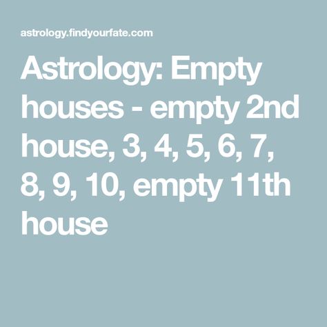 7 House Astrology, Empty Houses Astrology, 11th House Astrology, 2nd House Astrology, Chinese Astrology Signs, Elements Astrology, House Numerology, Planet Astrology, Signs Elements