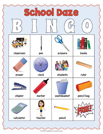 Free Printable Back To School Bingo Back To School Bingo, Winter Bingo, Fall Bingo, Bingo Christmas, Summer Bingo, Easter Bingo, Bingo Games For Kids, Classroom Objects, Bingo Card Template