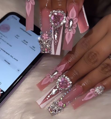 Victoria Sanchez, Nail Growth Tips, Fye Nails, Quinceanera Nails, Nail Business, Super Cute Nails, Long Acrylic Nail Designs, Long Nail Designs, Aesthetic Nails