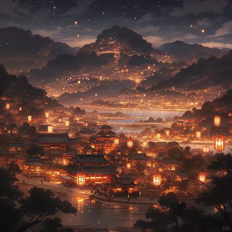 China Scenery Aesthetic, Asian Kingdom Fantasy Art, Southeast Asian Fantasy Art, Fantasy Asian Landscape, Imperial China Aesthetic, Chinese Fantasy Aesthetic, Asian Fantasy Aesthetic, Chinese Palace Fantasy Art, Chinese Fantasy Art Landscape