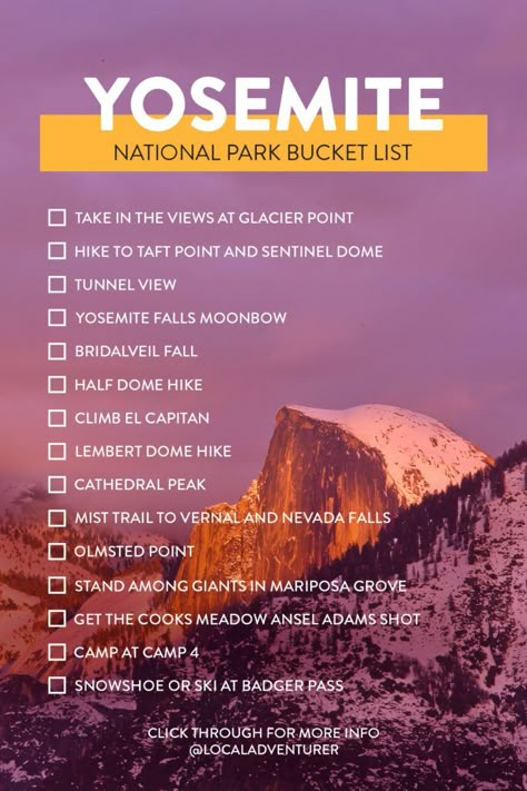 National Park Bucket List, Usa Holiday, Yosemite Trip, California Bucket List, Yosemite Park, Usa Roadtrip, Reno Tahoe, California Trip, National Park Vacation