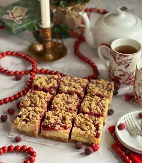 Easy Cranberry Cheesecake Bars with Crumble Topping - Pinecones and Acorns Easy Cranberry Cheesecake, Cranberry Cheesecake Bars, Cranberry Crumble, Cranberry Cheesecake, Cream Cheese Bars, Cranberry Cream Cheese, Cheesecake Bar Recipes, Thanksgiving 2024, Crumble Bars