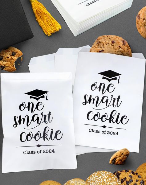 PRICES MAY VARY. Super cute Graduation Cookie party favors bags and great quality,can’t wait to use your Graduation party! It will be a huge hit in your Class of 2024 Graduation party Class of 2024 Graduation Theme Design,with the text One Smart Cookie & Class of 2024,graduation hat and other classic graduation elements, Great addition for graduation treats! Fun Addition to a Graduation party Decorations!Placed these near the cocktail bar at an Congratulations Grad party and everyone loved it! A One Smart Cookie Graduation Party, Smart Cookie Graduation Party, Cookie Graduation Party, 2026 Graduation, Senior Boards, Kindness Board, Boys Graduation Party, Bags For College, Graduation Treats