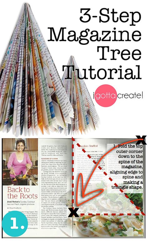 Paper Magazine Christmas Tree, Magazine Trees Diy, Magazine Christmas Tree Diy, Folded Book Christmas Tree Diy, Magazine Folding Crafts, Diy Magazine Crafts, Recycling Magazines Crafts, Folded Magazine Christmas Tree, Magazine Christmas Tree How To Make