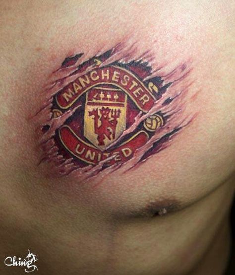 Manutd Tattoo, Manchester United Tattoo, Man Utd Tattoo, Soccer Tattoos, Sport Tattoos, Club Soccer, Manchester United Fans, Manchester United Football Club, Red Devil