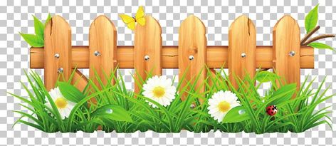 Fence With Flowers, Fence Clipart, Grass Png, Garden Party Cakes, Flower Fence, Clean Flowers, Pipe Cleaner Flowers, Decoupage Printables, Idee Cricut