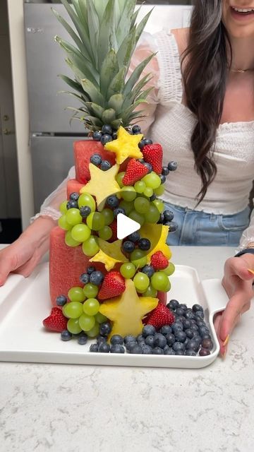 Jane Brain on Instagram: "She made a cake out of watermelon 😍" Cake Made Out Of Watermelon, Watermelon Fruit Cake Ideas, Fruit Made To Look Like A Cake, Watermelon Fruit Display, How To Make A Fruit Cake, Cakes Made Out Of Fruit, Cake Made Of Fruit Birthday, Fruit Cake For Birthday, Cake Fruit Design