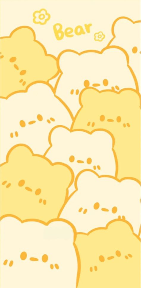 Yellow Wallpapers For Iphone, Yellow Pastel Wallpaper Aesthetic, Yellow Aesthetic Phone Wallpaper, Cute Aesthetic Yellow Wallpaper, Kawaii Yellow Aesthetic, Cute Yellow Backgrounds Aesthetic, Cute Wallpapers Aesthetic Pastel Yellow, Yellow Bear Aesthetic, Aesthetic Wallpaper Yellow Pastel