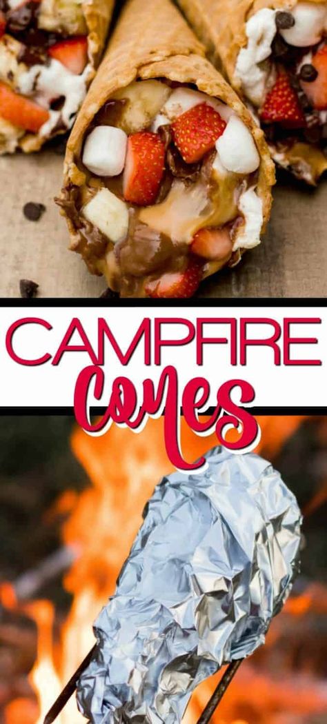 Campfire Cones, Super Easy Desserts, Camping Desserts, Slow Cooker Desserts, Dessert Party, Campfire Food, Winter Desserts, Summer Dessert Recipes, Campfire Cooking