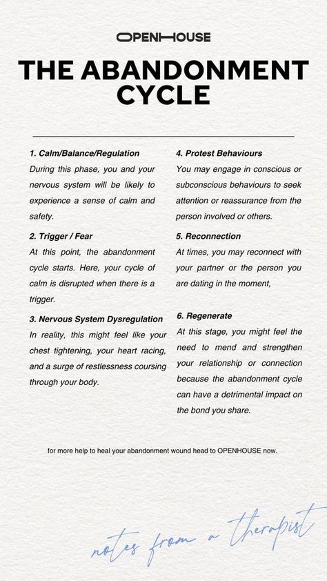 Understanding that your abandonment wound plays a role in an abandonment cycle is a crucial aspect of the healing journey. Once you comprehend the cycle, you can begin to recognize that you have the power to change it, break it, and ultimately, rewire it. For more help to heal your abandonment wound, how to get over your fear of abandonment and other self healing tips and advice, as well as lots of free therapy resources, visit openhouse.com now. 20s Goals, Phoenix Flying, Fear Of Abandonment, Healing Tips, Emotional Recovery, Healthy Coping Skills, Mental Healing, Overcome Fear, Relationship Therapy