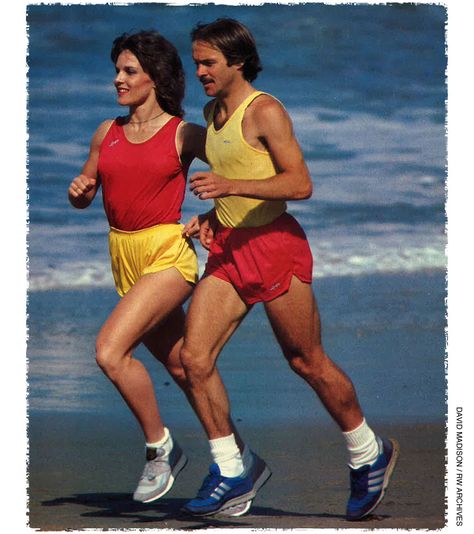 June 1981 https://www.runnersworld.com/50th-anniversary/50-years-of-dubious-running-fashion/slide/8 80s Athlete Aesthetic, 60s Workout Outfit, 70s Running Outfit, Vintage Sport Photography, 80s Sport Aesthetic, Vintage Sporty Aesthetic, 80s Running Outfit, Retro Workout Aesthetic, 70s Sporty Fashion