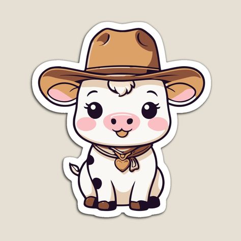 Get my art printed on awesome products. Support me at Redbubble #RBandME: https://www.redbubble.com/i/magnet/Cute-Kawaii-Cowboy-Cow-by-Atlantico54/160076058.TBCTK?asc=u Cow Stickers, Science Fair Projects, Science Fair, Sticker Collection, Printable Stickers, Aesthetic Art, Cute Stickers, Dad Hats, Colorful Prints