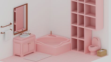 Ella Sims : Rose Bathing set Ts4 Cc Pink Furniture, Alt Sims, Toilet Paper Basket, Sims Download, Furniture Cc, Sims 4 Family, Sims Clothes, Sims 4 Bedroom, Sims 4 Clutter