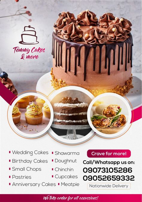 Call or WhatsApp 08024488630 Cakes Banner Design, Cake Flyer Design Ideas, Bakery Flyer Design Ideas, Cake Banner Design, Cake Poster Design Ideas, Cake Flyer Design, Bakery Signs, Bakery Flyer, Pricing Formula